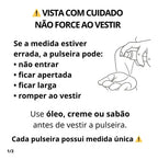 Infográfico de cuidados: não force ao vestir; usar óleo, creme ou sabão antes
