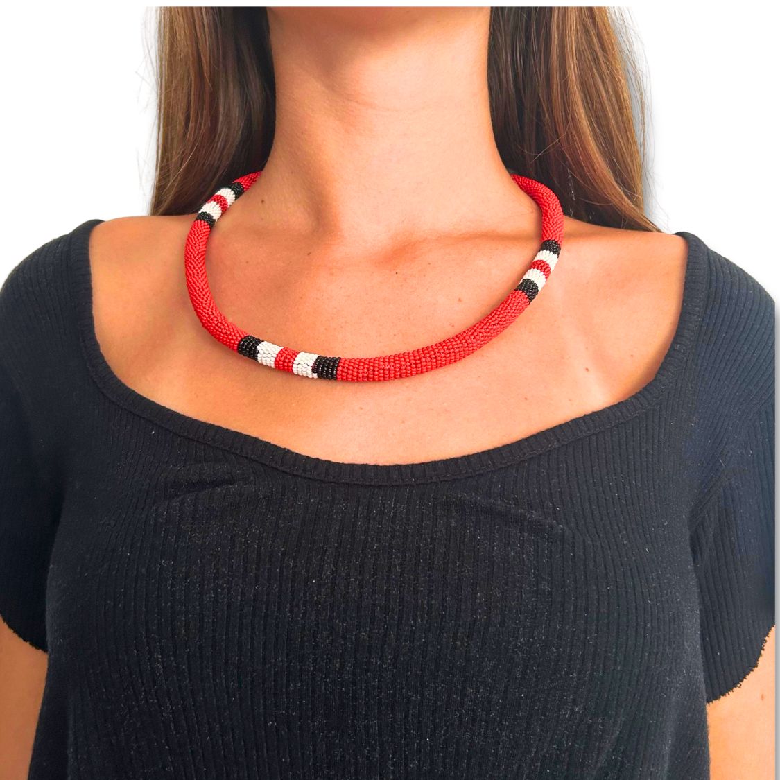 Colar de Miçangas Arte Indígena Coral | Waura |  131350