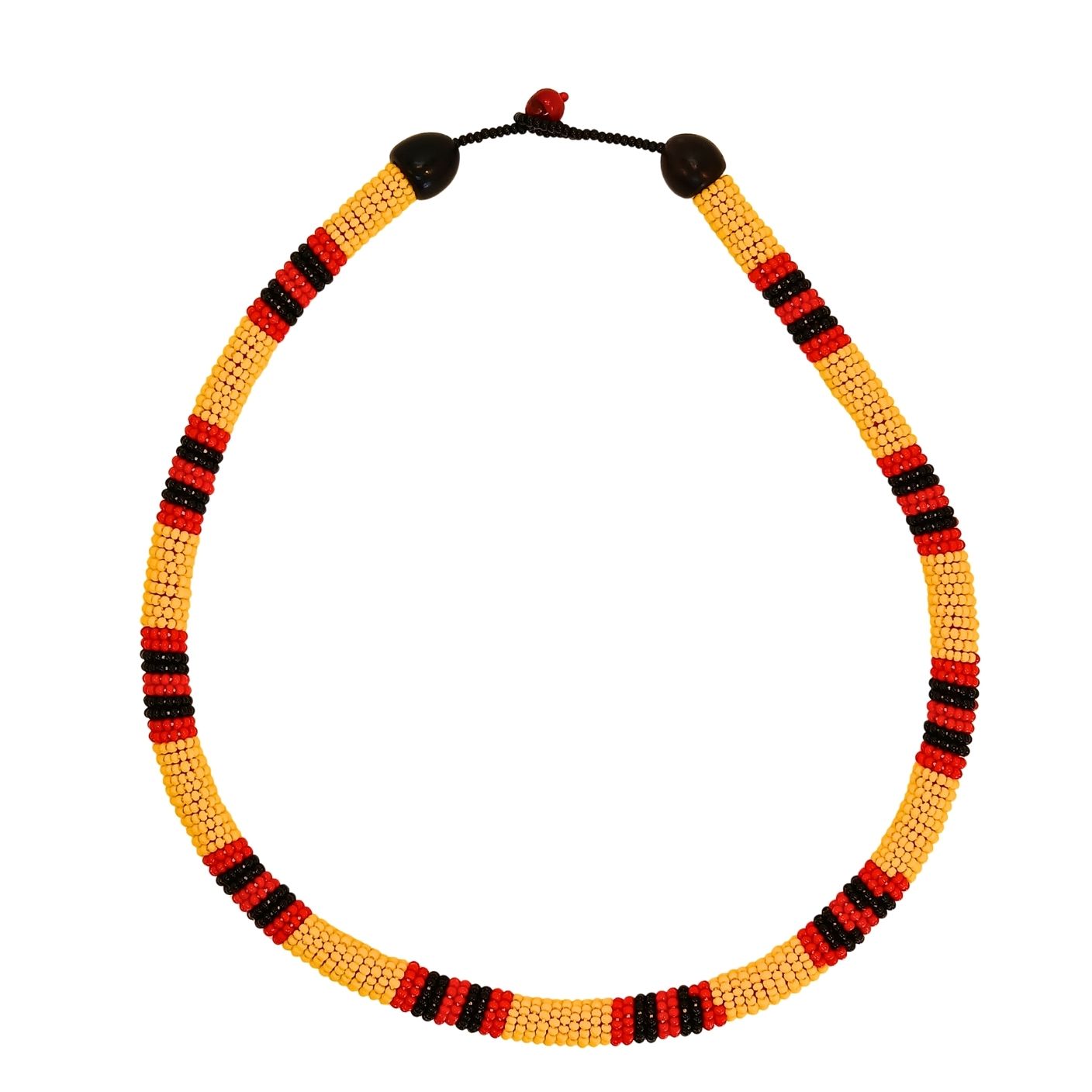 Colar Coral de Miçangas Indígena | Kamaiurá| | 1321438