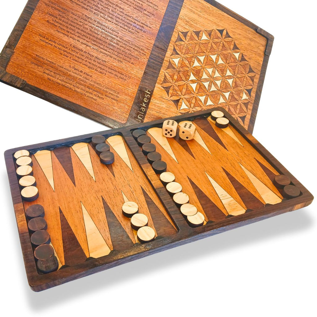Wooden Backgammon Board | Open | Single Piece