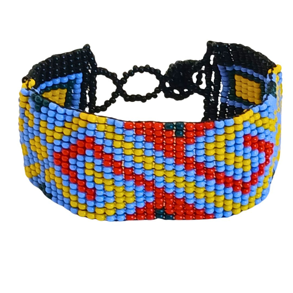 Open Beaded Bracelet Indigenous Art | Kaxinawa | 4481