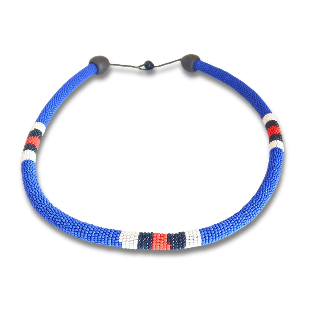 Beaded Necklace Indigenous Art Coral | Kaxinawa | 1035 - necklace 04