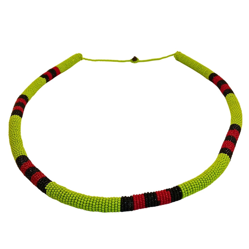 Colar Coral de Miçangas Indígena | Kamaiurá| | 1321437