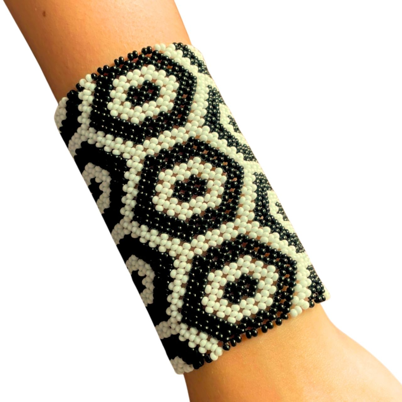 Pulseira Miçangas Indígena 20cm  G | Elástica | Fulniô | 0152