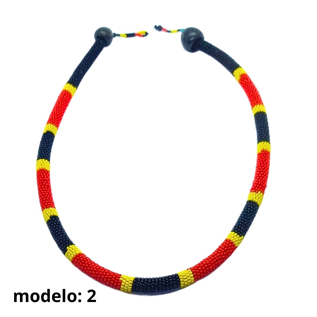 Colar de Miçangas Arte Indígena Coral | Waura | 1160