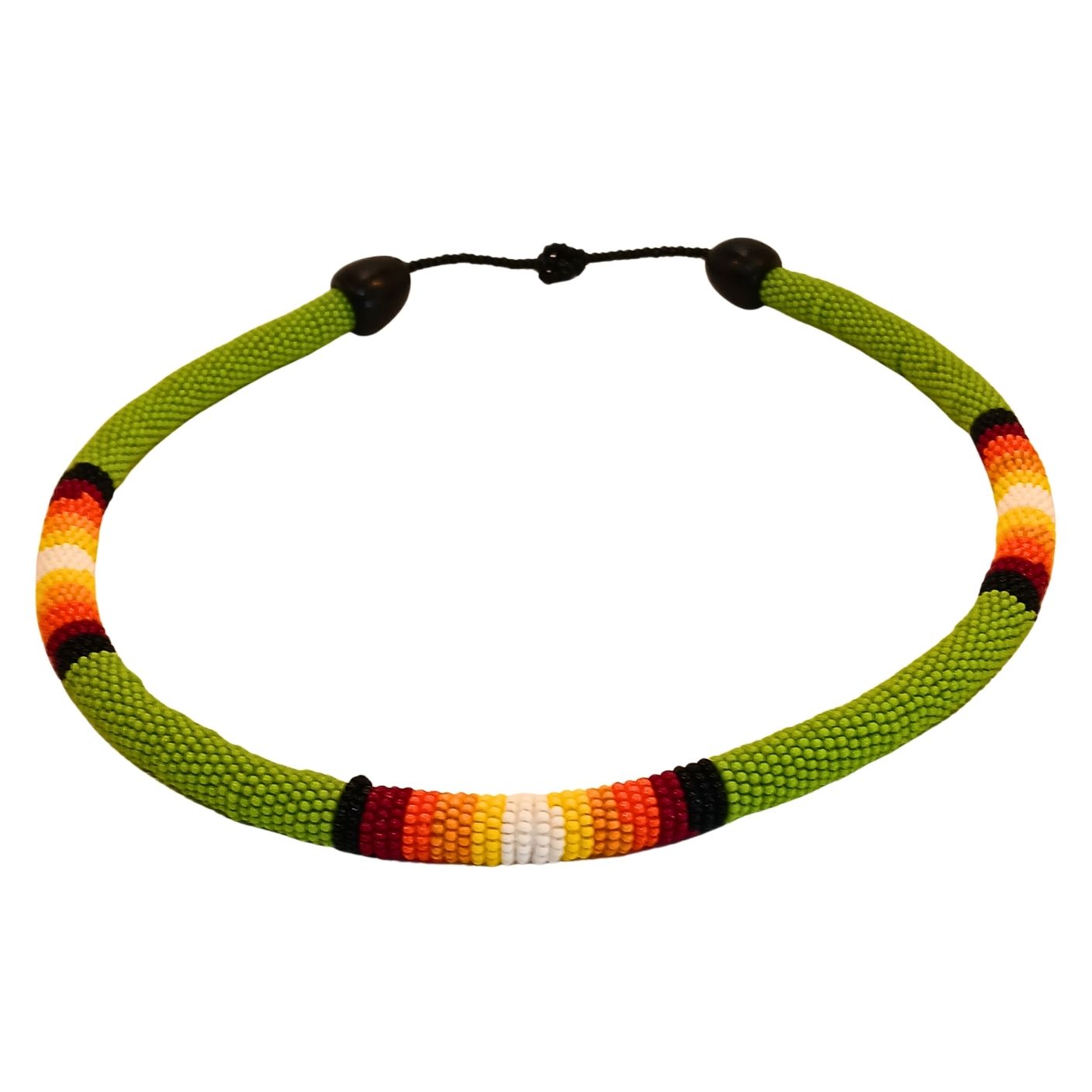 Colar Coral de Miçangas Indígena | Kamaiurá| | 1321435