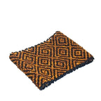Pulseira elástica de miçangas com losangos e arabescos marrom e preto