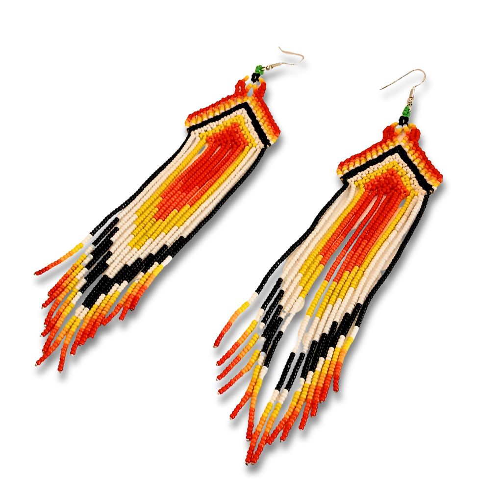 Indigenous Bead Earrings | Canela | 2125 | 17 cm