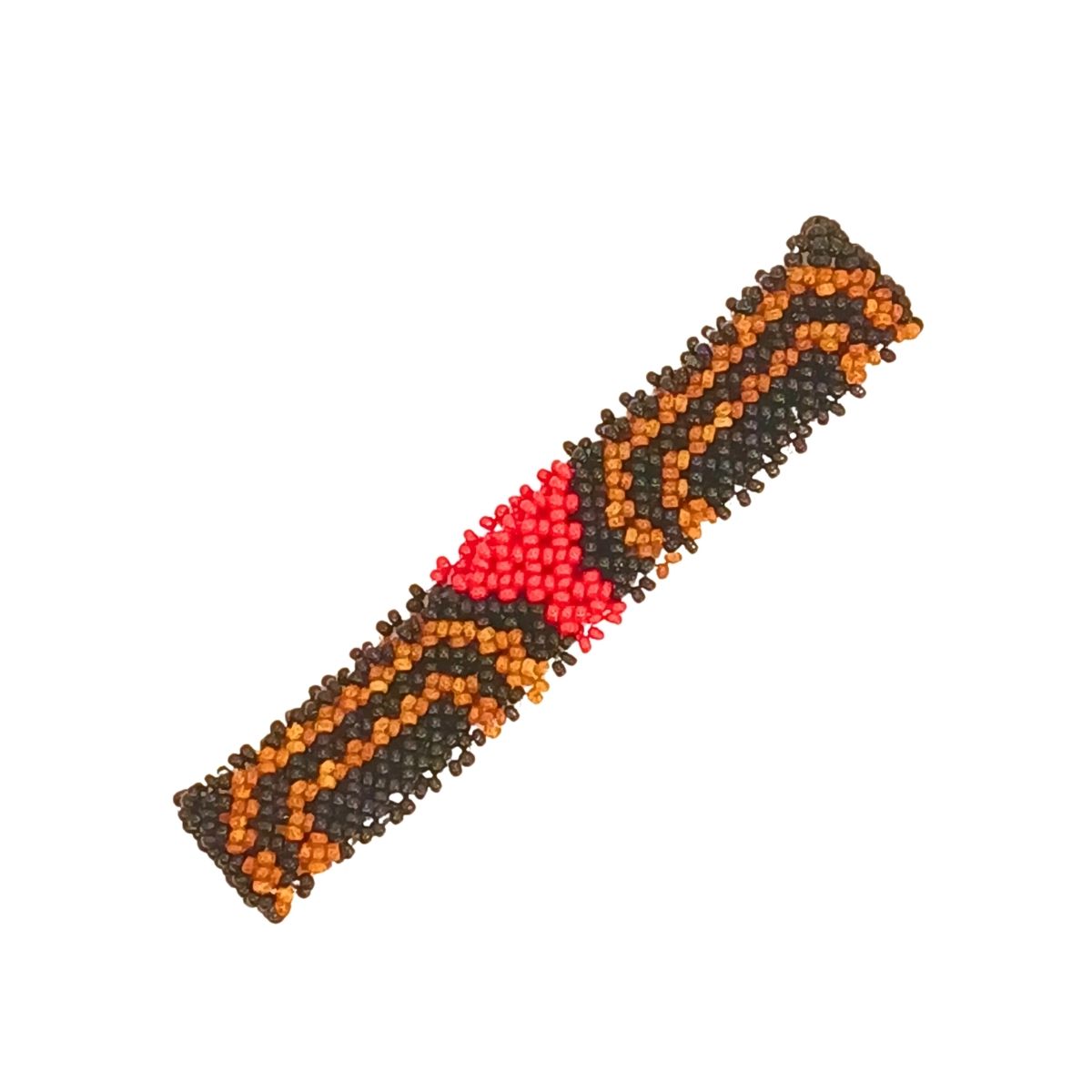 Brown Indigenous Art Beaded Bracelet | Waura | 150003