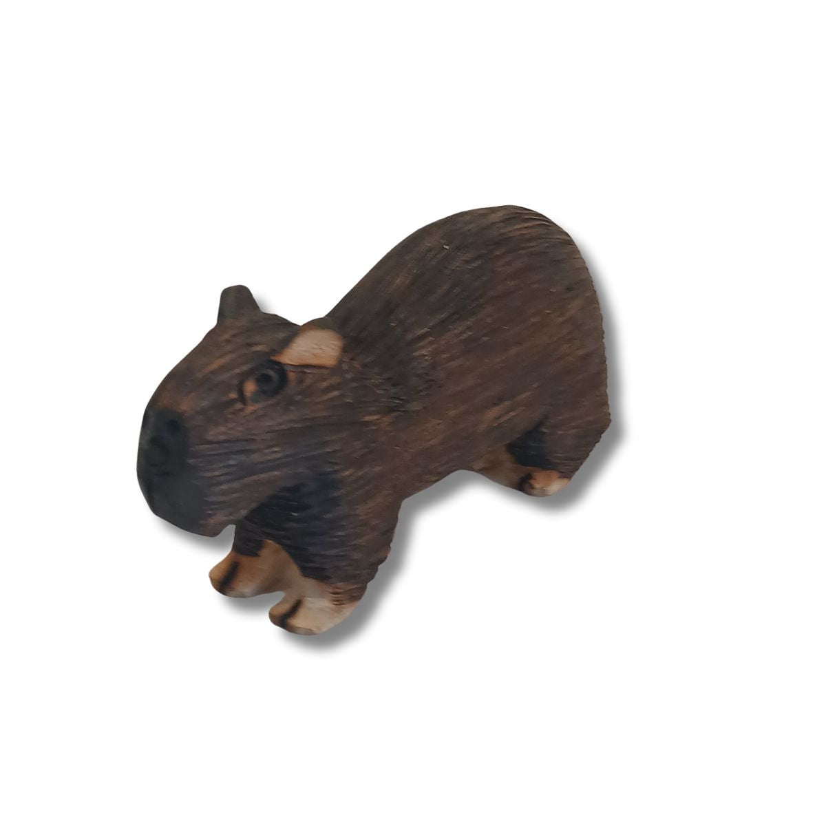 Capivara Entalhado em Madeira | Arte Indígena Autêntica