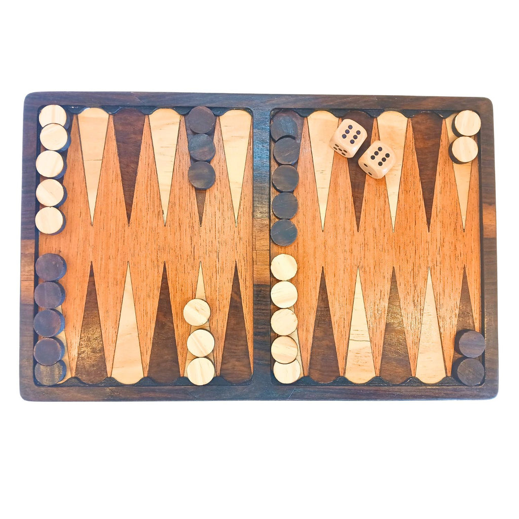 Wooden Backgammon Board | Open | Single Piece