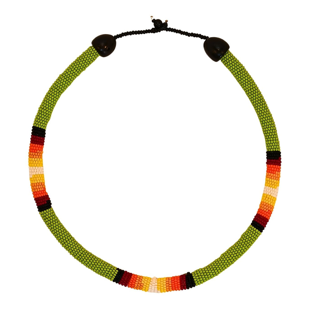 Colar Coral de Miçangas Indígena | Kamaiurá| | 1321435