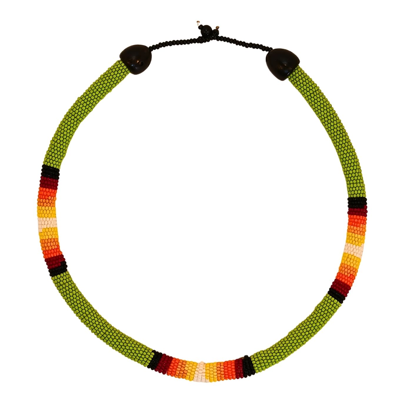Colar Coral de Miçangas Indígena | Kamaiurá| | 1321435