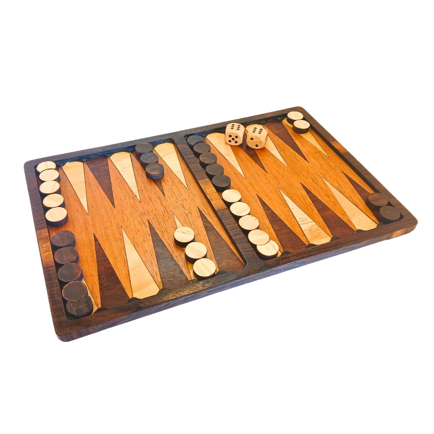 Wooden Backgammon Board | Open | Single Piece