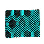 Pulseira de miçangas masculina Kamaiurá, turquesa e preta, painel retangular geométrico