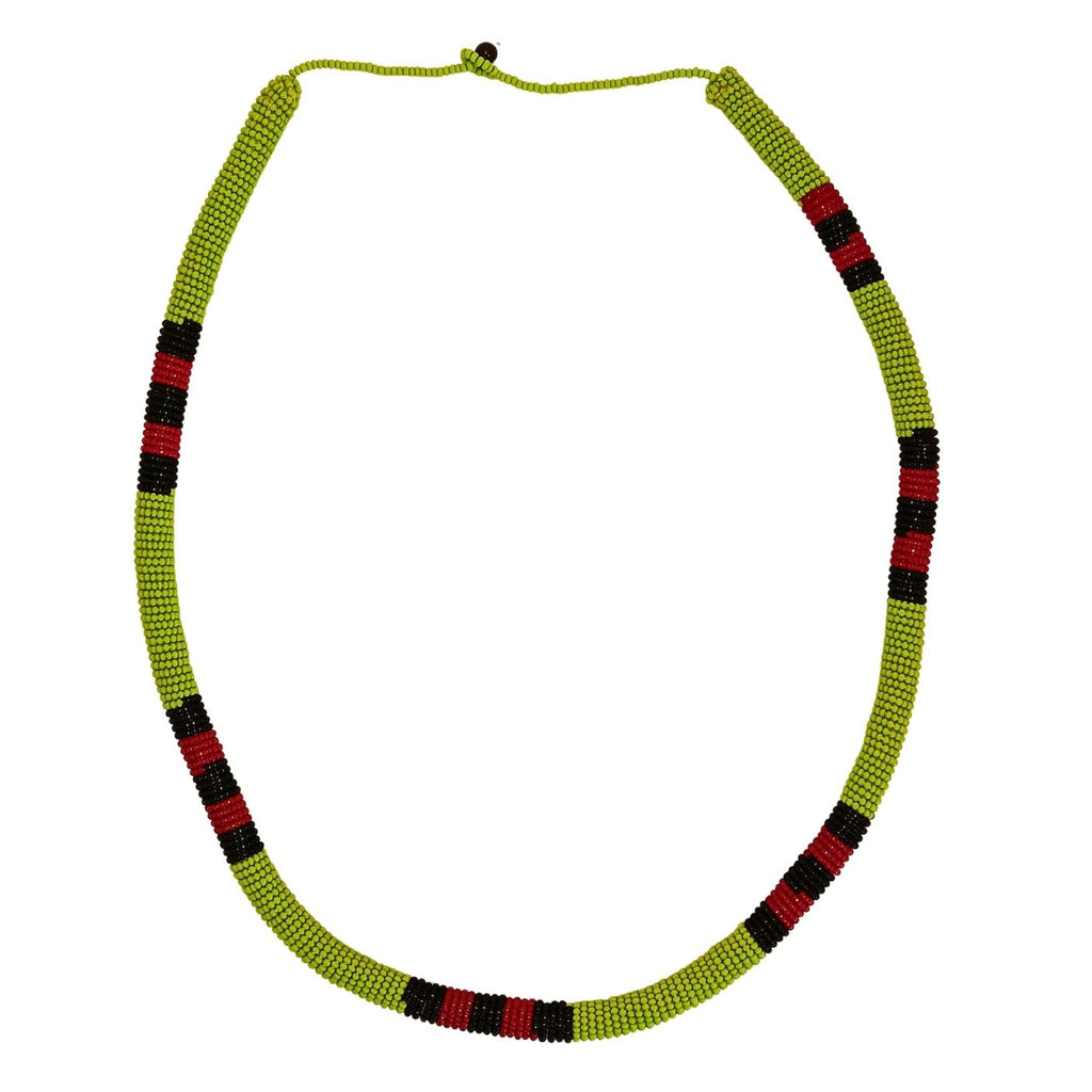 Colar Coral de Miçangas Indígena | Kamaiurá| | 1321437