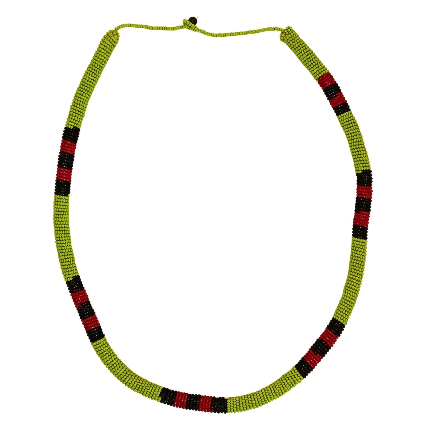 Colar Coral de Miçangas Indígena | Kamaiurá| | 1321437