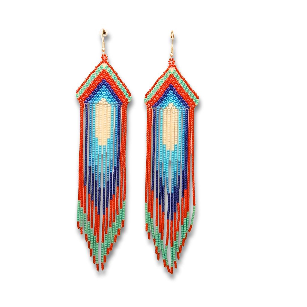 Beaded Earrings Indigenous Art | Canela | 2121 | 15 cm